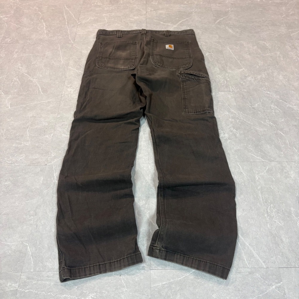 Carhartt Mens Relaxed Fit Carpenter Pants Brown Canvas Workwear 32x32 2757